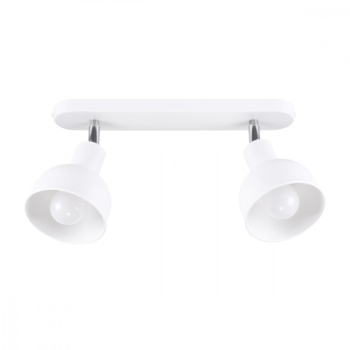 Lampă De Tavan Elba Alb Oțel 2 Becuri Geometric Mansardă De Interior