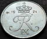 Cumpara ieftin Moneda 2 ORE - DANEMARCA, anul 1971 * cod 3925 = A.UNC luciu de batere, Europa, Zinc