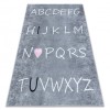 JUNIOR 52106.801 covor lavabil Alfabet pentru copii anti-alunecare - gri, 80x150 cm