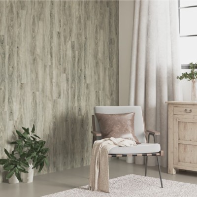 vidaXL Panouri de perete aspect lemn, gri, 4,12 m&amp;sup2;, PVC foto