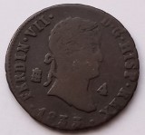 Moneda Spania 4 Maravedis Ferdinand VII 1833