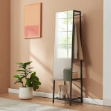 Oglinda cuier 2 &icirc;n 1 Klilbojle, 160x40x35 cm, negru, [en.casa]