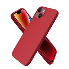 Huse silicon antisoc cu microfibra pentru Iphone 14 Plus Rosu