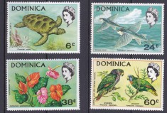 DB1 Fauna Flora Dominica 1970 4 v. MNH