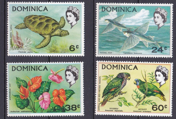 DB1 Fauna Flora Dominica 1970 4 v. MNH