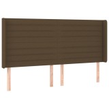 Cumpara ieftin Tablie de pat cu aripioare maro inchis 183x16x118/128 cm textil