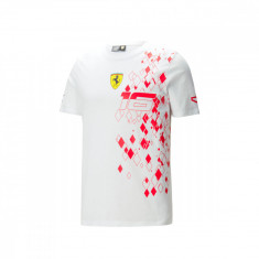 Ferrari tricou de bărbați Charles Leclerc SE White F1 Team 2023 - XXXL