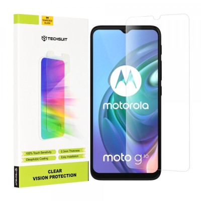 Folie de protectie Ecran Techsuit Clear Vision pentru Motorola Moto G30 / G20 / G10 / E7 Plus / G9 Play, Sticla Securizata, Full Glue foto