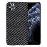 Husa slim carbon pentru iphone 11 pro max - protectie premium fibershell, black