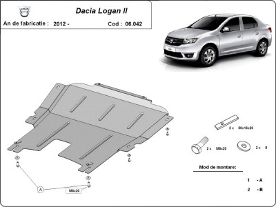 Scut motor metalic Dacia Logan 2013-2020 foto