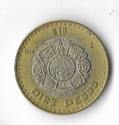 Moneda 10 pesos 1998 - Mexic foto