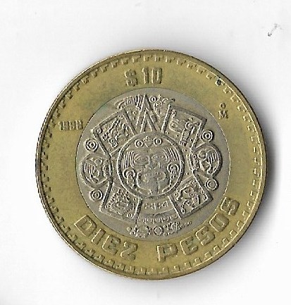 Moneda 10 pesos 1998 - Mexic