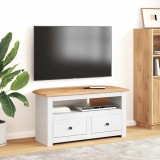 vidaXL Comodă TV de colț alb 93x49x49 cm lemn masiv pin gama Panama 282687