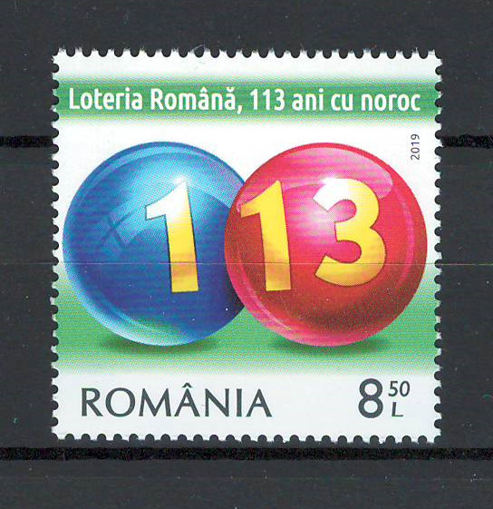 Romania 2019 - LP 2253 nestampilat - Loteria Romana, 113 ani - serie