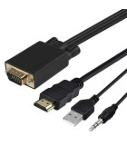 Cablu adaptor VGA+JACK 3.5 mm - HDMI tata-mama 1.5m ADAPVGA-HDMI 1.5, Generic