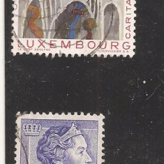 LX1- Luxemburg - 2 timbre diferite , stampilate , uzate