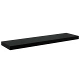 Cumpara ieftin Raft perete suspendat, negru extralucios, 90x23,5x3,8 cm, MDF