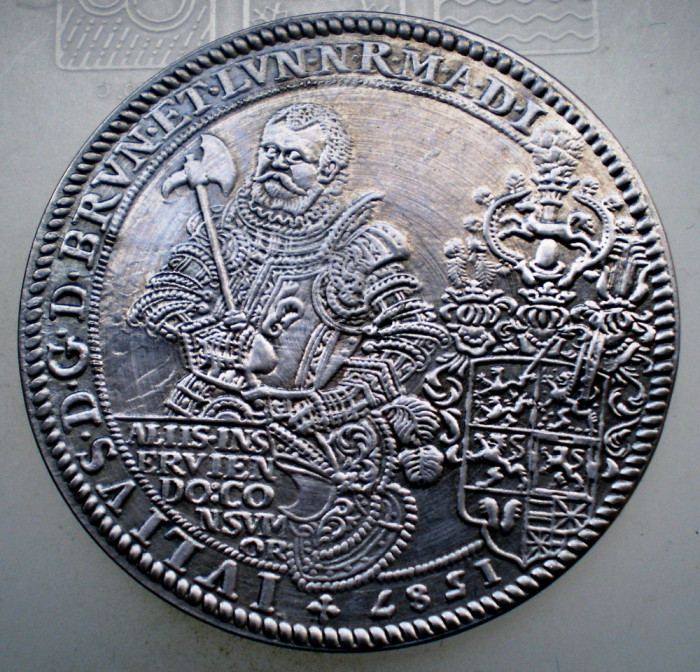 7.512 GERMANIA REPLICA JULIUS von BRUNSWICK-WOLFENB&Uuml;TTEL 1 1/2 TALER THALER 1587