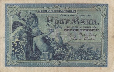 GERMANIA 5 marci 1904 VF!!! foto