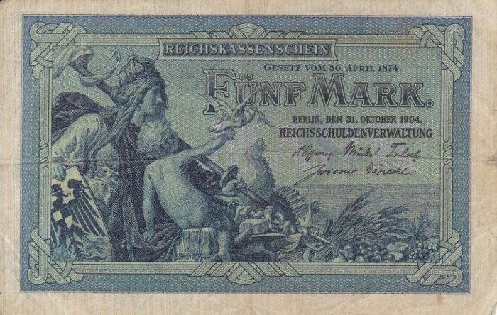 GERMANIA 5 marci 1904 VF!!!