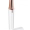 Epilator facial compact, functioneaza cu 1 baterie AAA, plastic, 13 cm, alb/auriu
