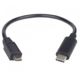 Cablu USB 2.0-C la micro USB T-T 0.2m Negru, KUR31-02, Oem