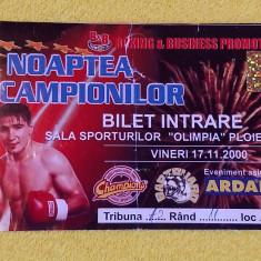 Bilet intrare-BOX-"Noaptea Campionilor" Ploiesti (17.11.2000)