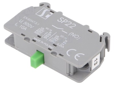 Conector NO 22mm, 4A 24VDC foto