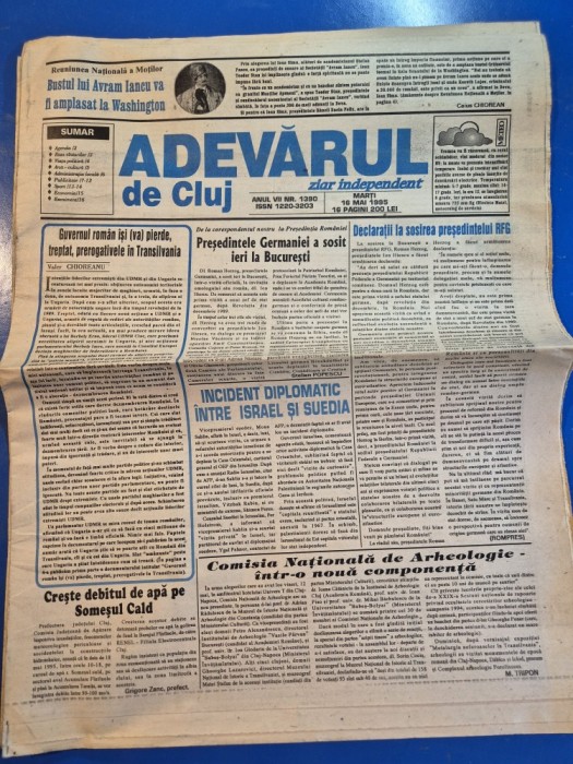ziarul adevarul de cluj 16 mai 1995