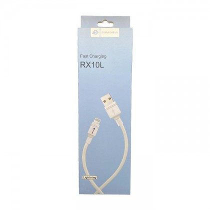 Cablu de date RO&amp;MAN RX10L, USB la Lighting 8-pin, 2A, 1m, alb, Blister