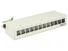 Patch Panel Keystone Desktop 12 Porturi Gri, Delock 43335