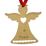 Ornament suspendabil Craciun &icirc;nger auriu Peace, set 5 bucati