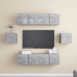 VidaXL Set de dulapuri TV, 6 piese, gri beton, PAL