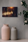 Tablou Canvas, "Lumina caldă a &icirc;nserării", Raze, Apus, Plante, Siluete, Lumină, Caldură, Serenitate, Tandreţe, 39 x 26 cm, CMCLASS