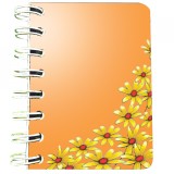 Cumpara ieftin Carnet cu spira Flori galbene, 7 x 10 cm, 75 foi veline