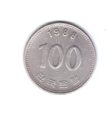 Moneda Coreea de Sud 100 won 1988, stare buna, curata foto
