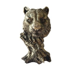 Statueta decorativa, Leu, Argintiu, 14 cm, XQ4003