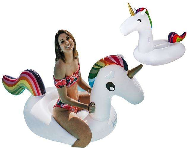 Saltea Gonflabila pentru Piscina model Unicorn, cu manere, 185x100cm, multicolor