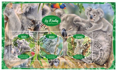 GABON 2020 - Fauna, Koala/ set complet colita + bloc foto