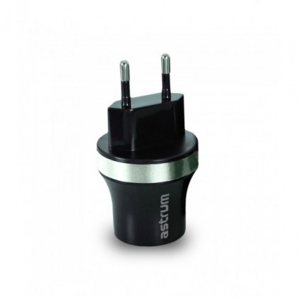 Incarcator Retea Astrum CH220 2xUSB, 2.1A Negru/Silver