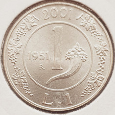 462 Italia 1 Lira 2001 History of the Lira: 1951 km 220 argint