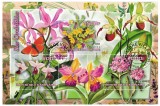 Gabon 2022: Orhidee - Set Complet Colita + Bloc, Timbre Straine Dupa 1950, Tema Flora, Colectie Filatelie