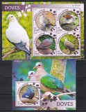 Sierra Leone 2016 - Porumbei, Colita + Bloc, Cota 22 Euro (Tiraj 1000 - Vezi Numerotarea !!!), MNH