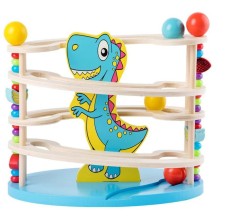 Joc educativ montessori tip Circuit cu bile din lemn Dino - CX-3458