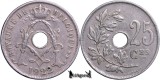 1922, 25 Centimes - Albert I - Regatul Belgiei - inscripție franceză, Europa