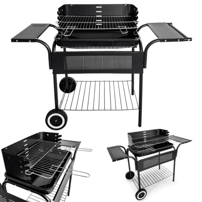 G&ouml;rgős faszenes kerti grill &aacute;ll&iacute;that&oacute; r&aacute;csmagass&aacute;ggal