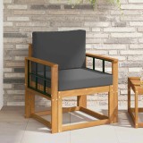 vidaXL Canapea de exterior Lemn de acacia solid și poliester natural 3436244