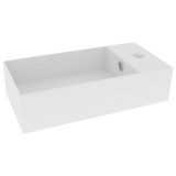 Cumpara ieftin Chiuveta de baie cu preaplin, alb mat, ceramica