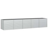Cumpara ieftin Strat inaltat de gradina argintiu 400x80x77 cm otel galvanizat