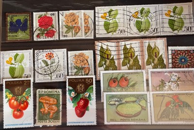 Lot de 21 timbre tematica flora 3 Germania foto